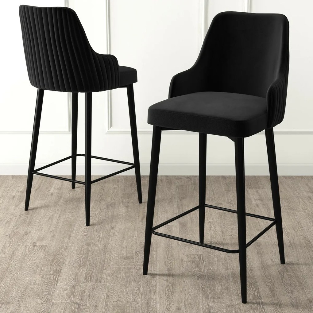 Enox Black bárszék szett, 2 db