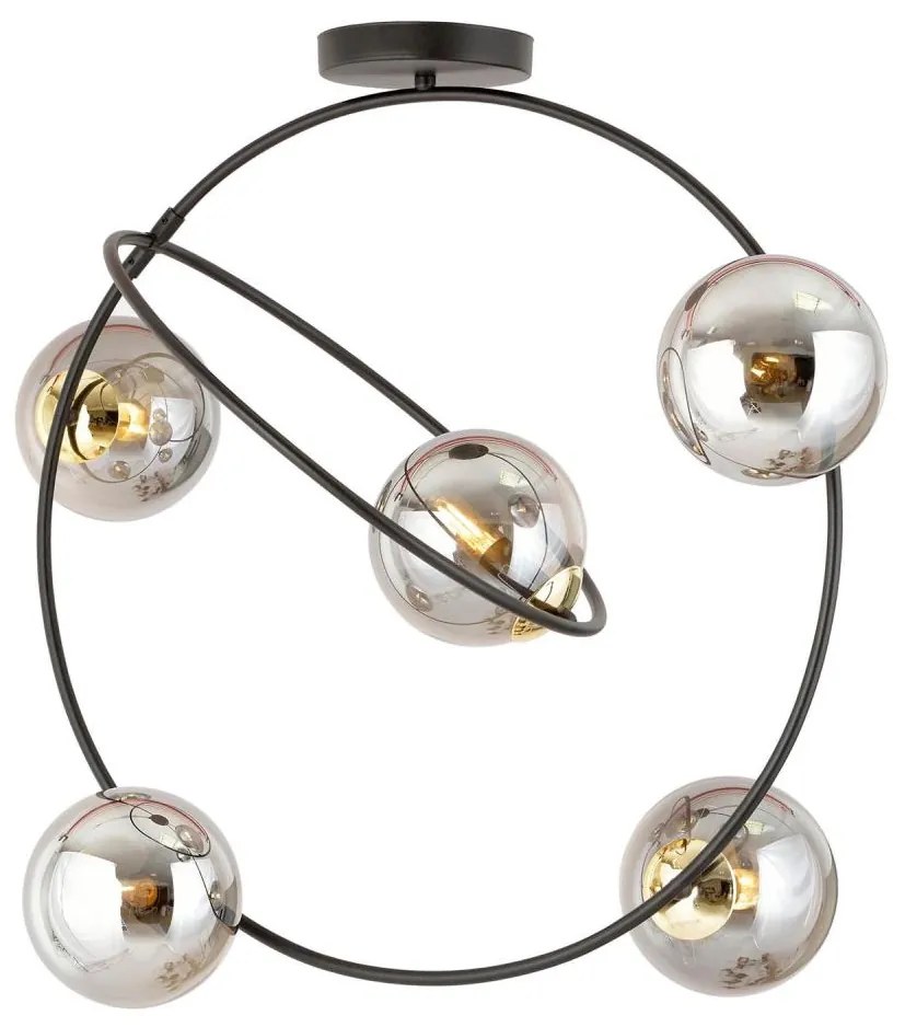 Csillár rúdon STARDOM 5xE14/10W/230V fekete/szürke