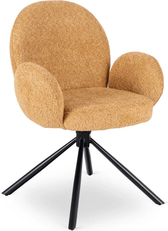 Fortó Étkezőszék Mustár Bouclé Kárpittal. MUSSO