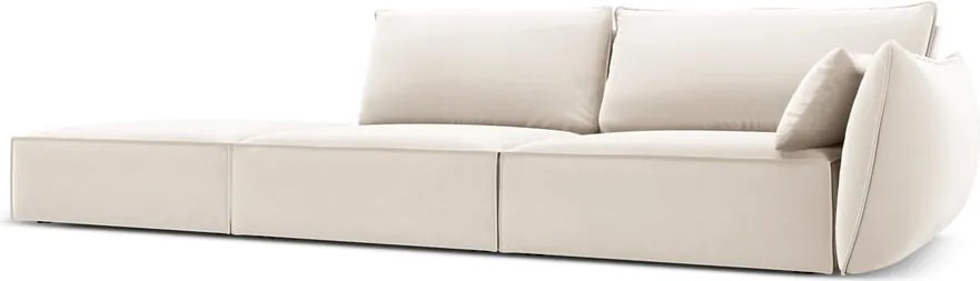 Bézs bársony kanapé, jobb oldali 264 cm Vanda – Mazzini Sofas