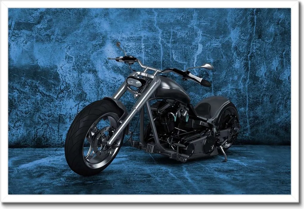 Poszterek keretben 60x40 Kék fal Chopper