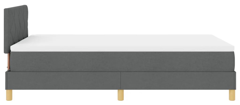 Box Spring Ágy Matrac és LED Sötétszürke 120x190 cm Szövet