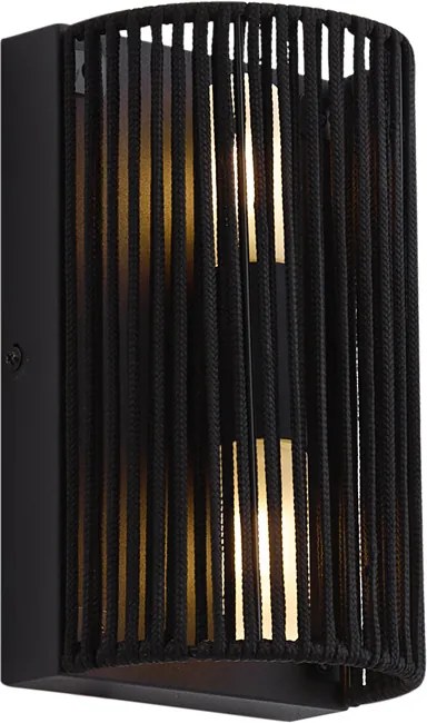 Japandi fali lámpa fekete IP44 - Jayla