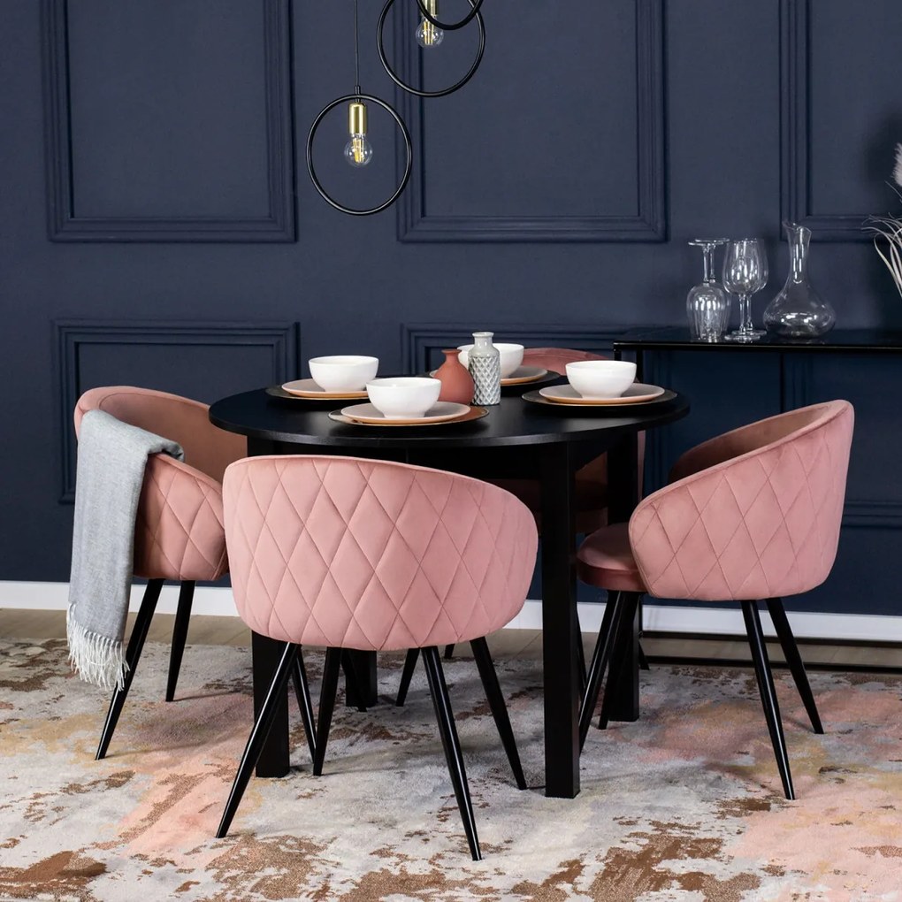 Elegáns Étkezőszék Rózsaszín Bársony Kárpittal. ADELE