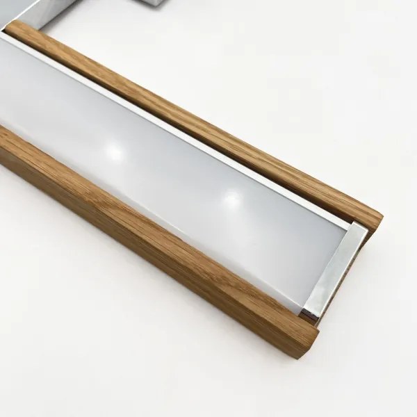 Brilagi-LED Fürdőszobai tükörvilágítás 3 az 1-ben WOODY MIRROR LED/8W/230V 40 cm IP44 króm/tölgy