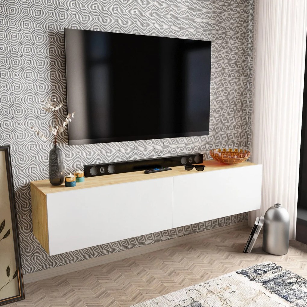 TV szekrény Poling - White, Sapphire