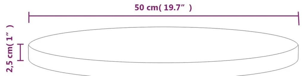 tömör fenyőfa asztallap Ø50 x 2,5 cm