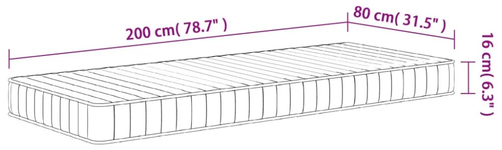közepesen puha habmatrac 80x200 cm