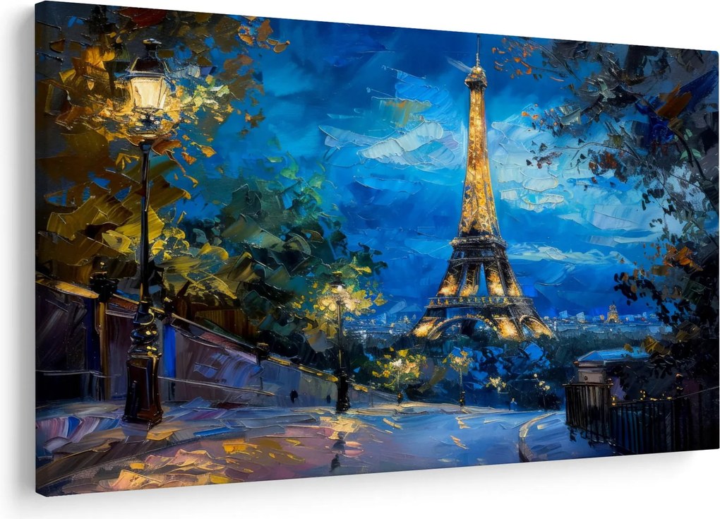 Kép - Olajfestmény az Eiffel-toronyról (90x60 cm)