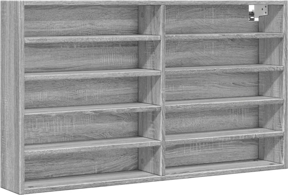 vidaXL szürke sonoma színű szerelt fa vitrinszekrény 100 x 15 x 58 cm