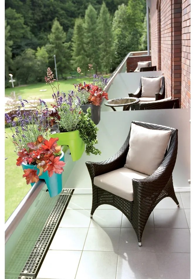 Lofly Railing virágláda korlátra, zöldcitrom, 40 cm