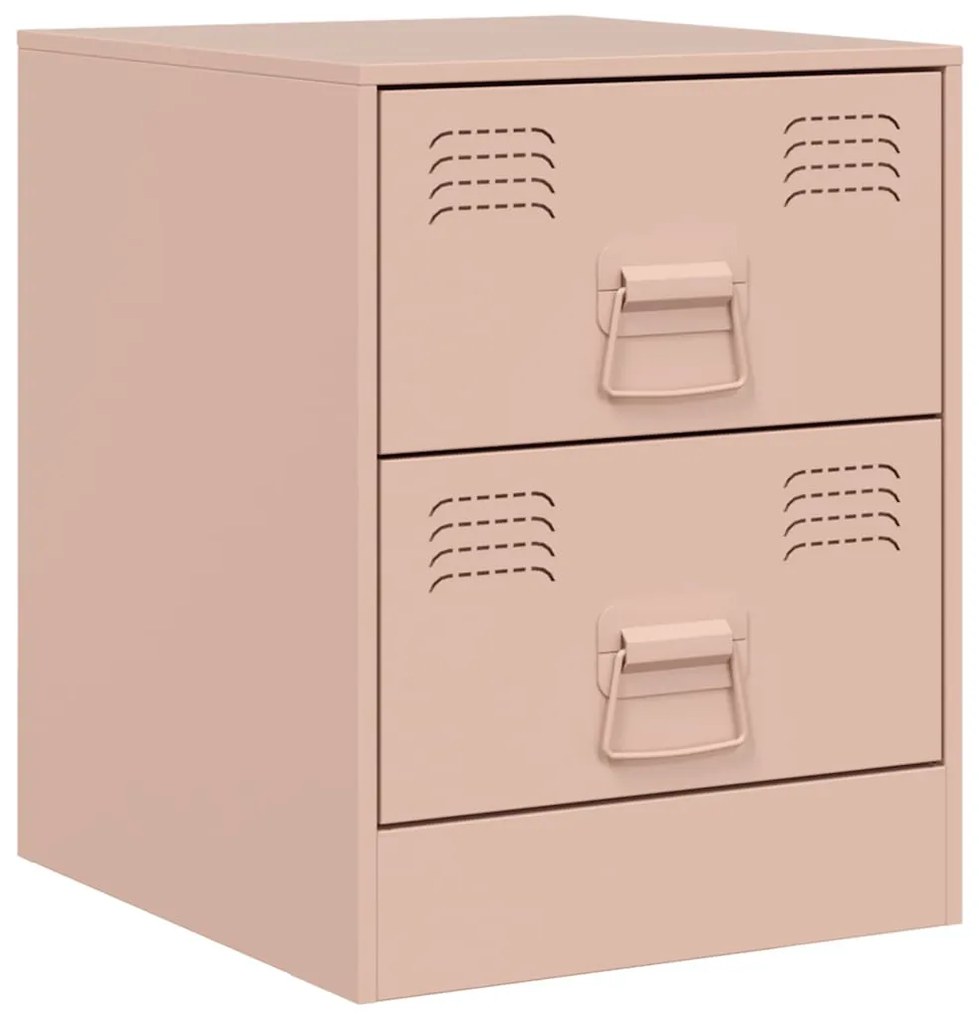 Rózsaszín acél éjjeliszekrény 34,5 x 39 x 44 cm