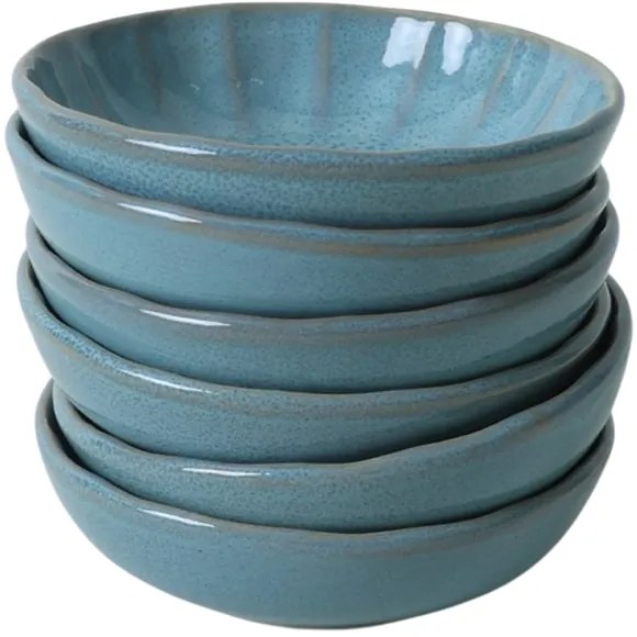 6 darab Laguna 12 cm-es kőagyag tál, türkiz