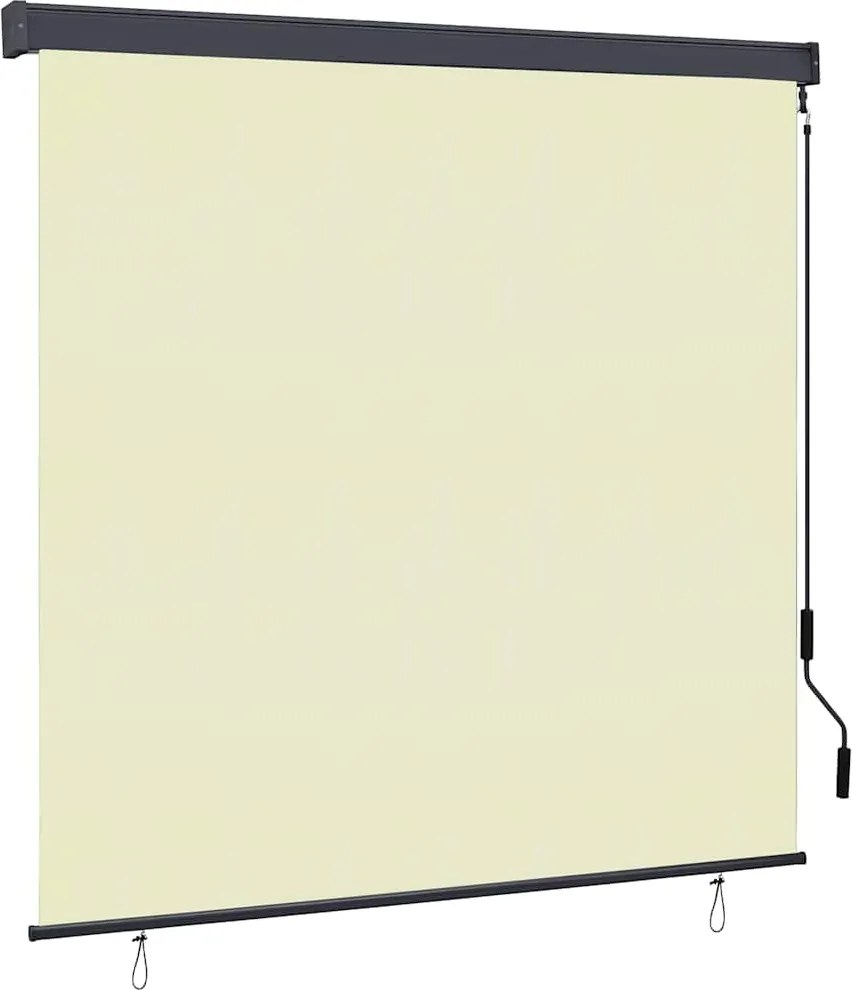 vidaXL Roletta függönyökkel Krém 180 x 250 cm Szövet és Alumínium