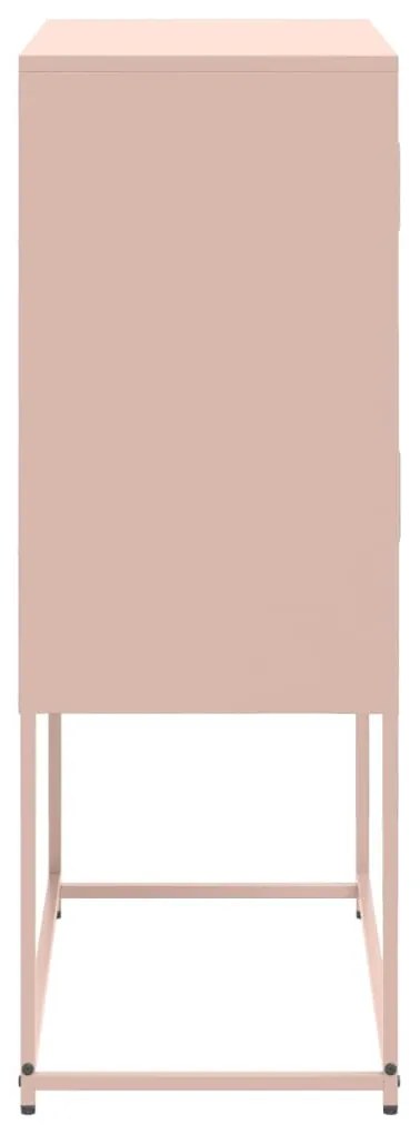 rózsaszín acél tálalószekrény 100,5x39x60,5 cm