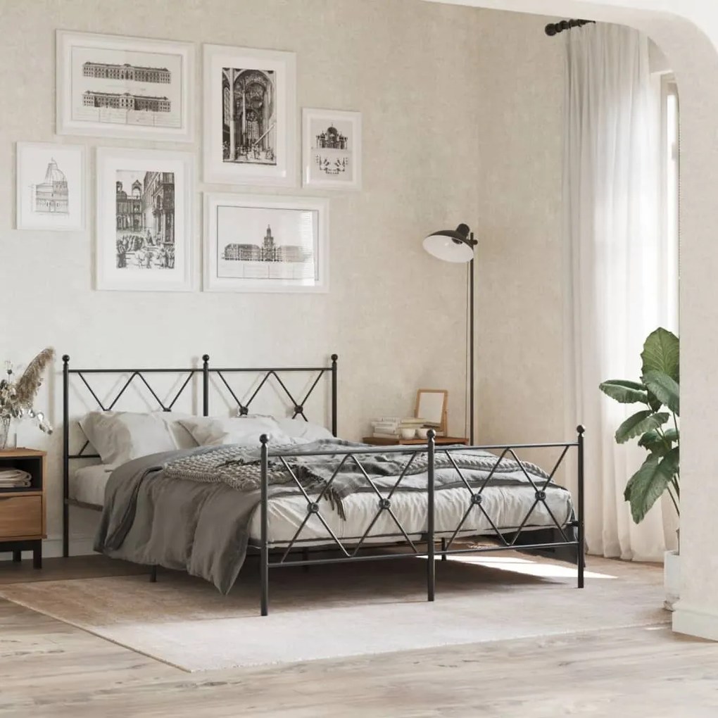 fekete fém fejtámla 137 cm