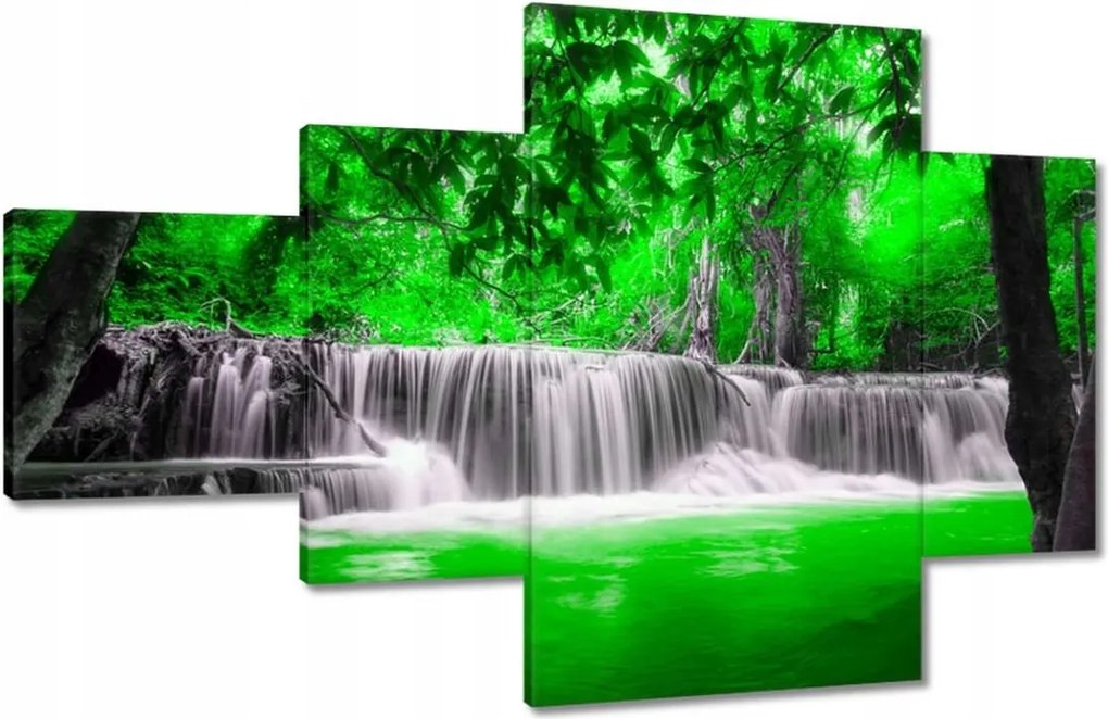 Vászonkép 130x80 Zöld vízesés Kaszkád