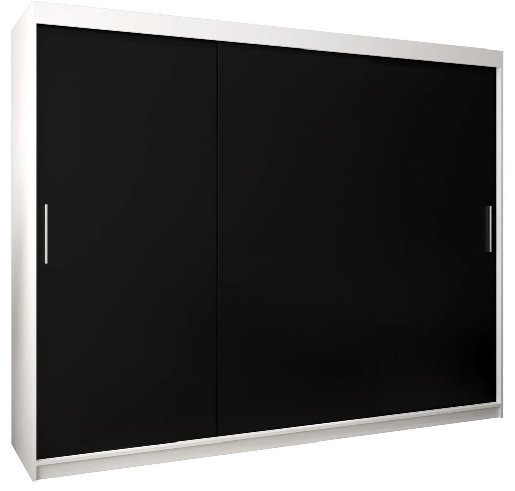 Ruhásszekrény 250 cm Toki (matt fekete + matt fekete). 1064860