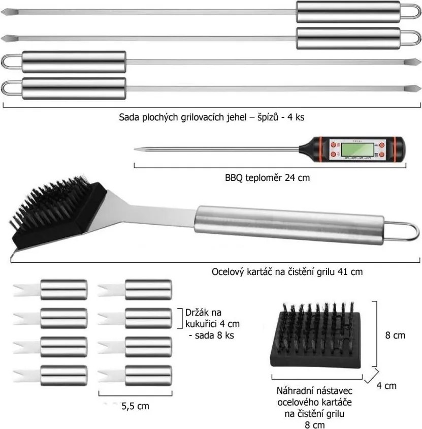 Avenberg Element 27 db-os grillező eszközkészlet