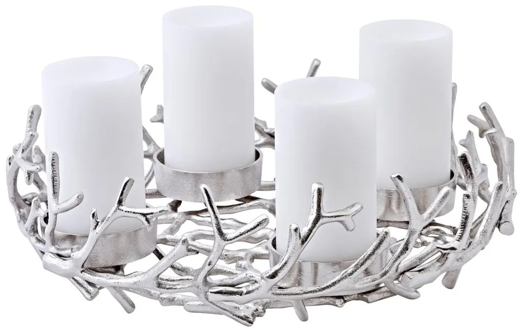 Adventi koszorú Porus Ø 42 cm, ezüst - EDZARD
