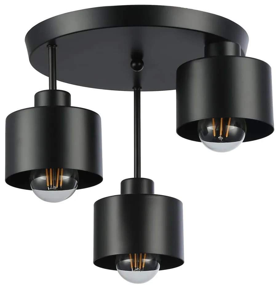 MAXLED Csillár 3xE27/35W/230V átm. 30 cm fekete MX0236