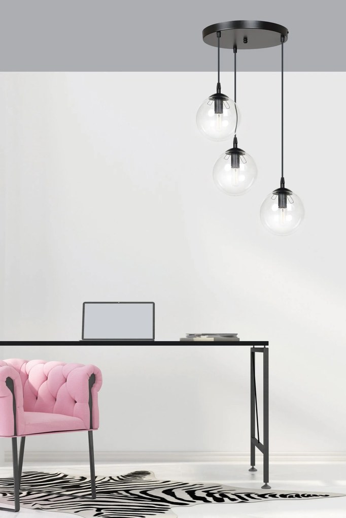 Emibig modern függeszték cosmo fekete átlátszó emi711/3prem