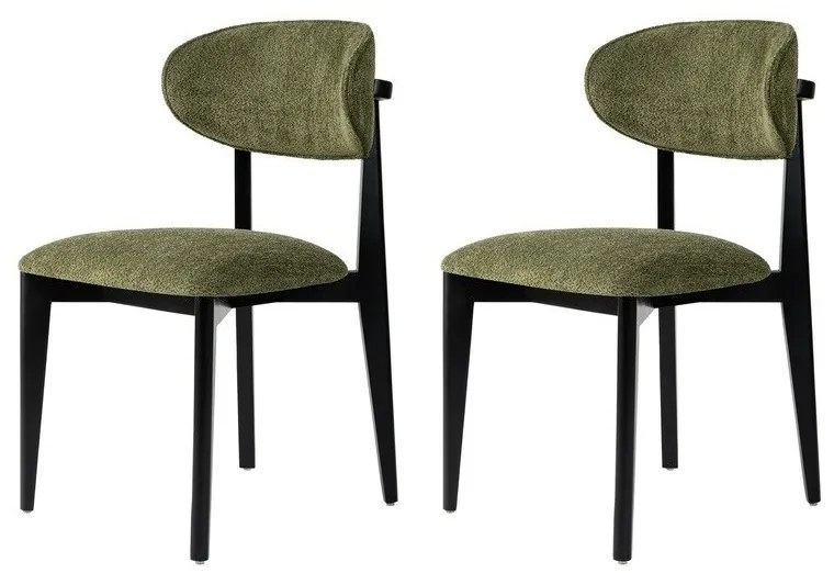 Lionte Green and Dark Oak étkezőszék szett, 2 db