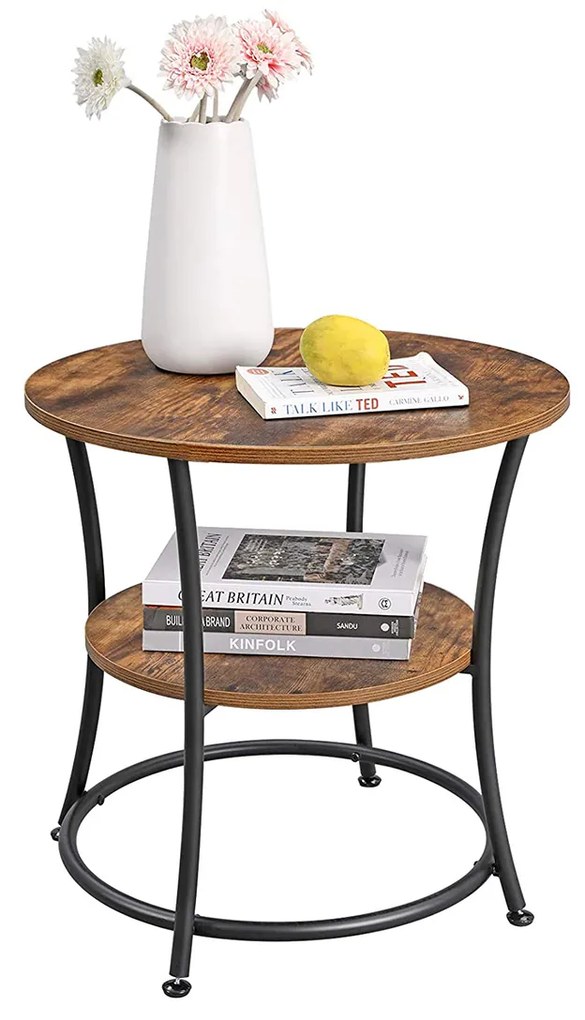 Kisasztal TAYLOR Ø 55 cm, rusztikus barna