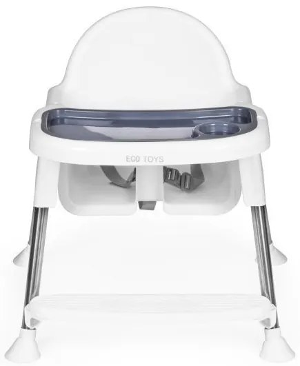 Etetőszék 2 az 1-ben tálcával övekkel fehér