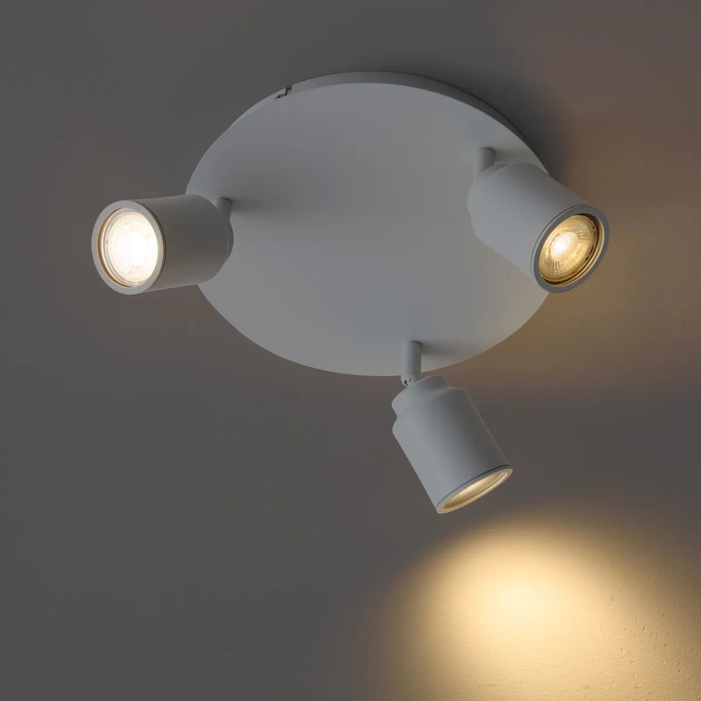 Modern fürdőszobai spotlámpa fehér 3-lámpás IP44 - Ducha
