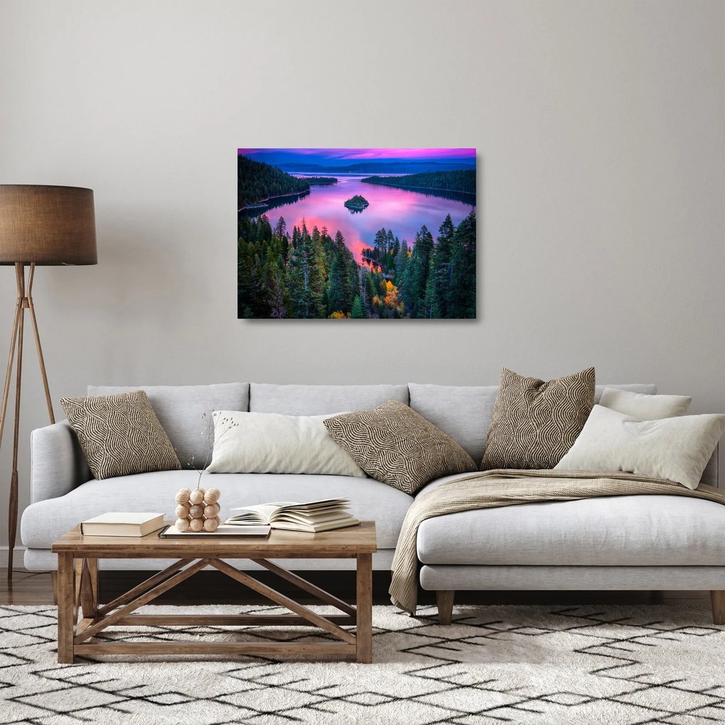 Kép - Lake Tahoe, Sierra Nevada, Kalifornia, USA (üvegen) (70x50 cm)