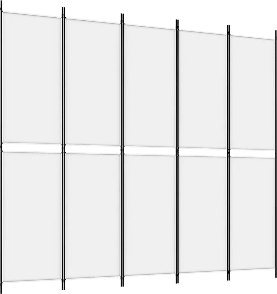 vidaXL fehér 5 paneles paraván 250x220 cm szövet