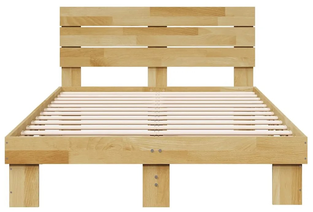 ágykeret fejtámlával matrac nélkül 120x190 cm tömör fa tölgyfa
