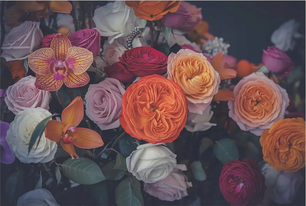 Fotótapéta Flizelin Dekoratív az irodába Színes csokor 104x70 Ragasztó