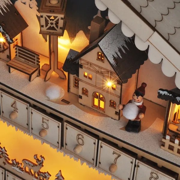 Brilagi LED adventi naptár LED/2xAA fenyő mintával