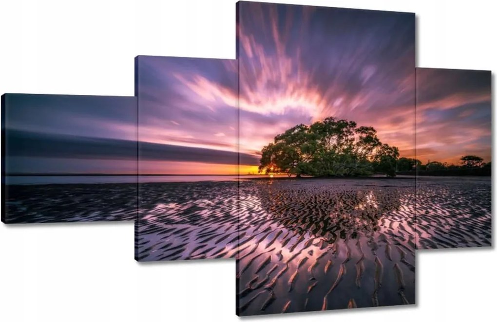 Festmények 130x80 Gyönyörű lila tájkép