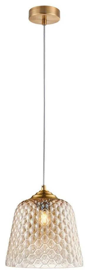 Klausen 111032 - Csillár zsinóron FLUID 1xE27/11W/230V bézs/arany