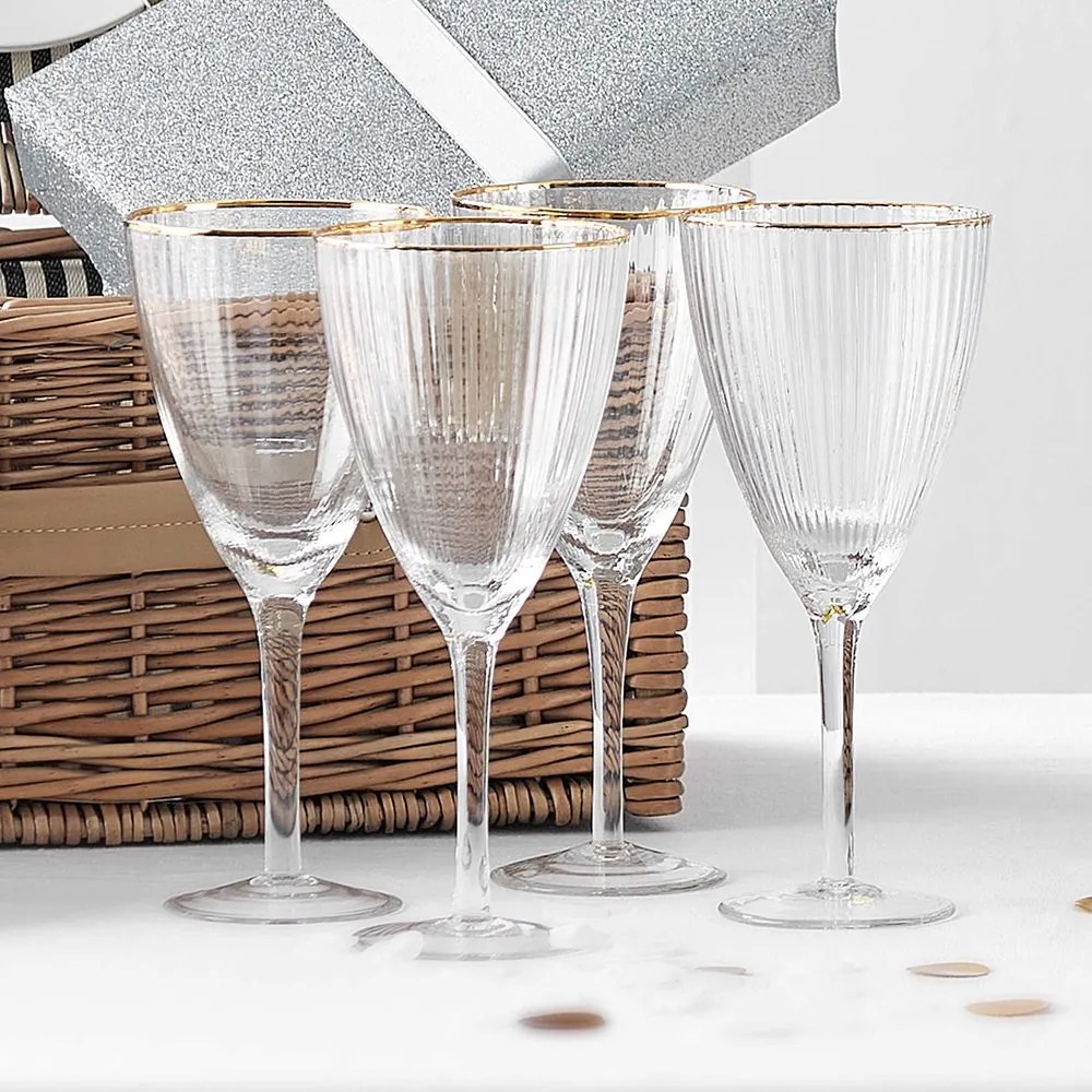 GOLDEN TWENTIES boros pohár arany szegéllyel 280 ml
