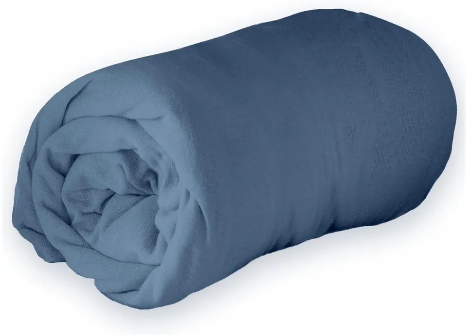 Sötétkék gumis jersey lepedő 90x190 cm Jersy – douceur d'intérieur