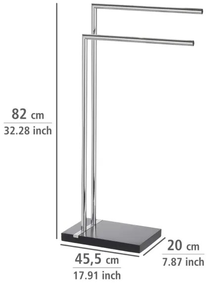 WENKO 20461100 - NOBLE törölközőtartó 45,5x82 cm króm/fekete
