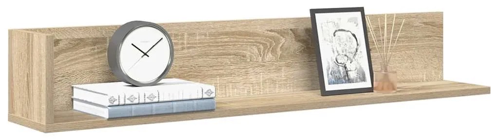 2 db sonoma tölgy színű szerelt fa fali polc 100x16,5x16,5 cm
