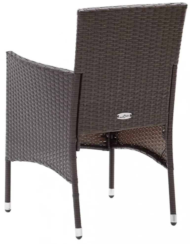 vidaXL 7 részes barna polyrattan kerti étkezőgarnitúra párnákkal