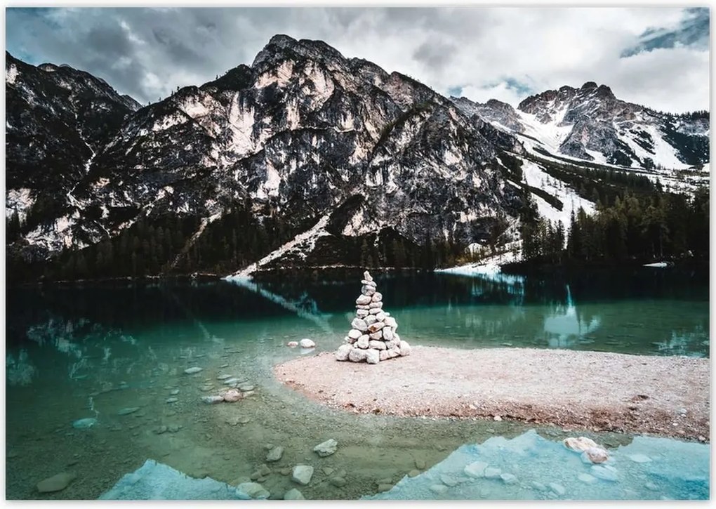 Poszterek 100x70 Hegyi tájkép tóval