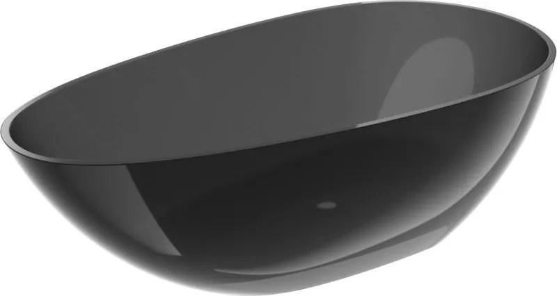 Mexen Glass fekete szabadon álló átlátszó 160 x 80 cm, króm dugó - 58061608013