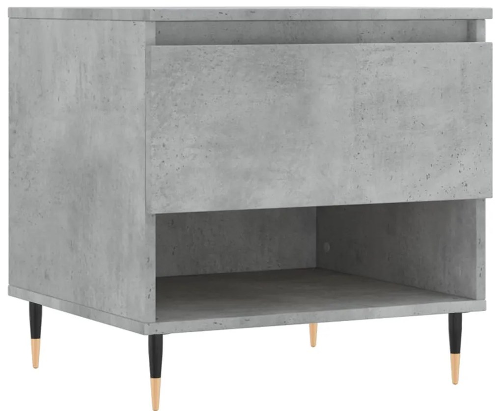 Betonszürke szerelt fa dohányzóasztal 50 x 46 x 50 cm