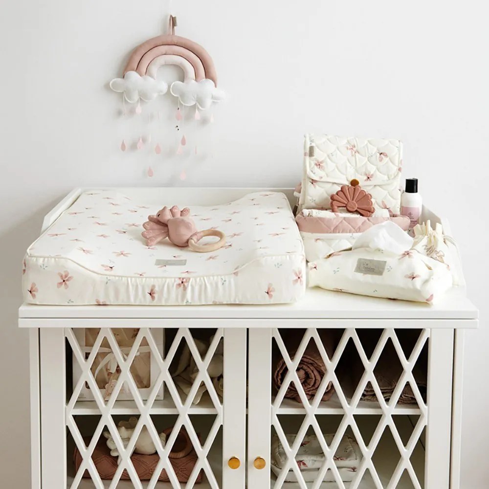 Pelenkázó alátét 70x44 cm Windflower Creme – Cam Cam Copenhagen