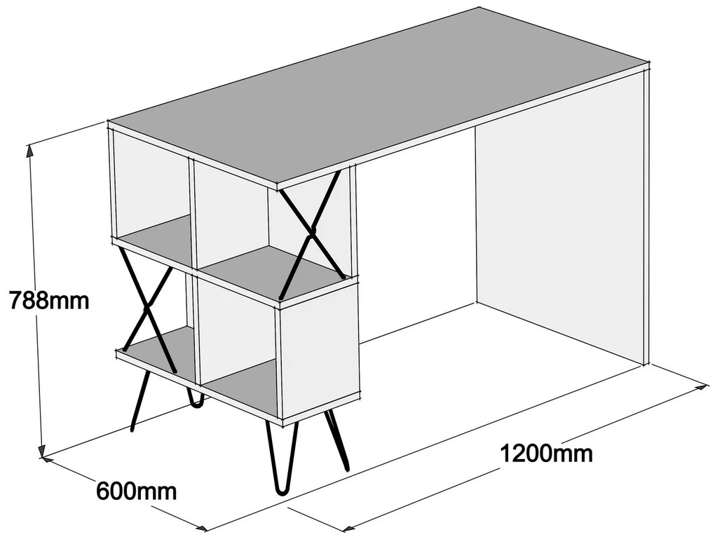 PC asztal Elegance (dió + fekete). 1072067