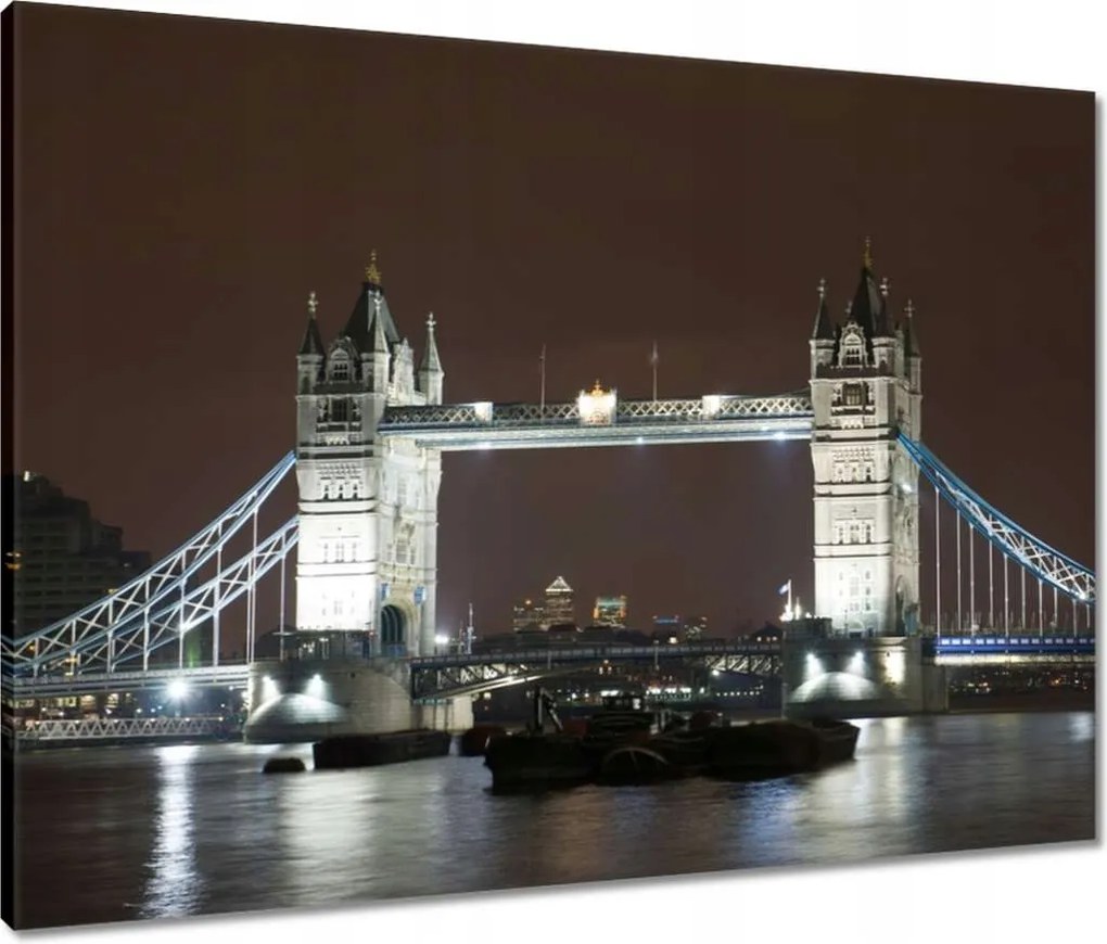 Vászonkép 80x60 Megvilágított Tower Bridge éjszaka