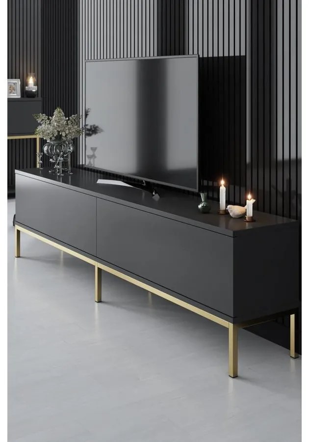 TV szekrény Lord - Anthracite, Gold