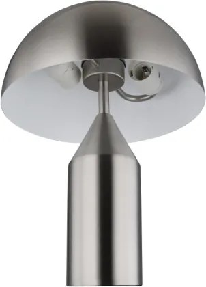 Globo 21030N Asztali lámpa, matt nikkel színű fém, matt fehér, fekete PVC kábel, billenőkapcsoló a kábelen, ø: 280mm, M: 390mm, kábelhossz 1500mm, 2x E27 40W 230V izzók nélkül